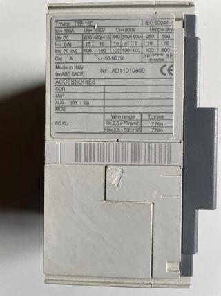 Interruptor seccionador ABB, 4 polos 160A