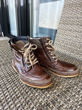 Botas de Piel Hombre Marrón Talla 42
