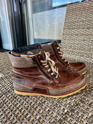 Botas de Piel Hombre Marrón Talla 42