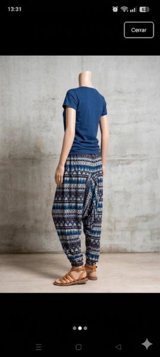 Pantalón harén estampado multicolor