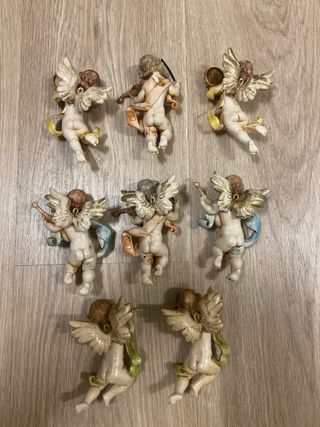Lote 7 Ángeles de plastico Pintados a Mano