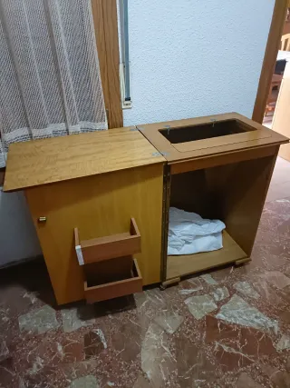 Armario Mueble Máquina Coser Madera