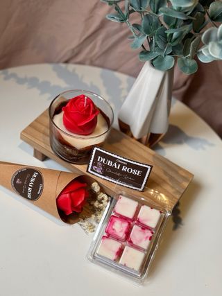 Vela Rosa Chocolate Dubai Cera Soja