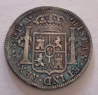 Moneda Plata 8 Reales Carlos IIII 1795 México F.M