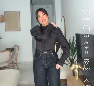 Blusa Zara Negra Talla M