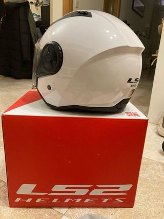 Casco Jet LS2 Blanco con Pantalla Transparente