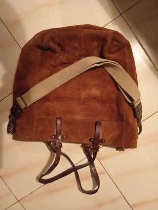Bolso piel y ante marrón
