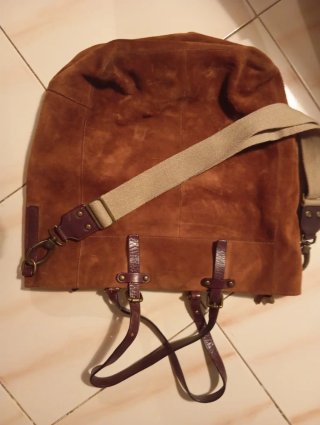 Bolso piel y ante marrón