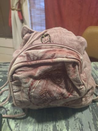 Mochila tela rosa resistente