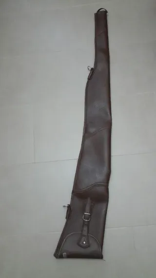 Funda Escopeta Larga Caza Cuero Marrón