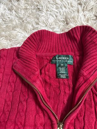 Jersey Chaps Ralph Lauren trenzado rojo