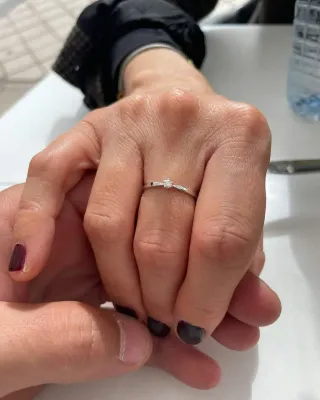 Anillo Oro Blanco Diamante Solitario