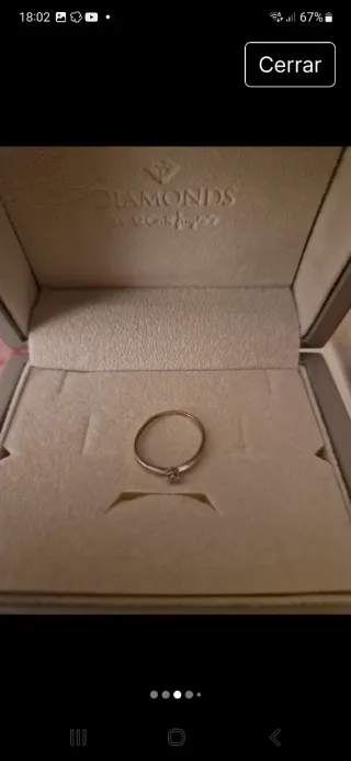 Anillo Oro Blanco Diamante Solitario