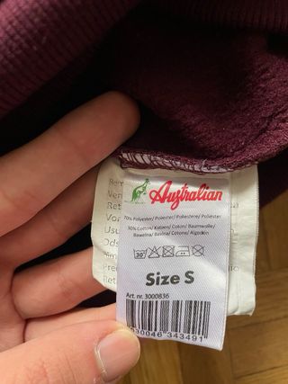 Sudadera Australian ColorVino Morado Talla S Sport