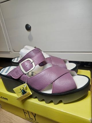 Sandalias Fly London Moradas Mujer