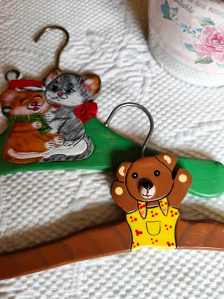 Lote 8 Perchas Infantiles Madera