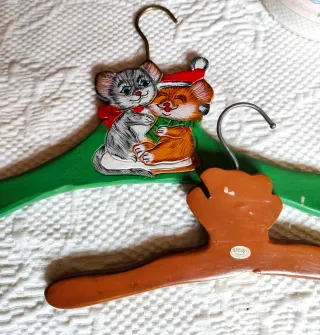 Lote 8 Perchas Infantiles Madera