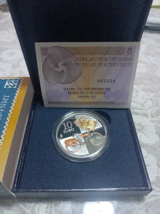 Moneda 2025 10 Euros primer SELLO plata y Proof