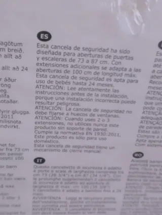 Puerta seguridad niños PATRULL KLÄMMA sin estrenar