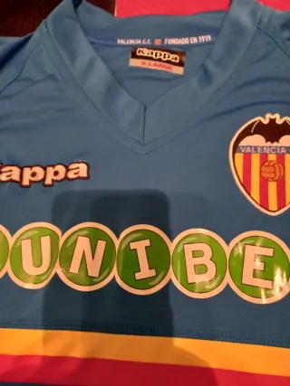 Camiseta Kappa Valencia CF Azul Talla M Firmada