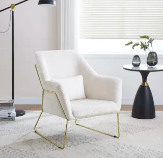 Sillón de Lujo Gris y Dorado