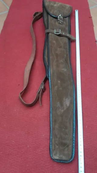 Funda Escopeta Desmontada Cuero Marrón caza