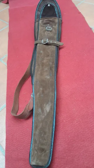 Funda Escopeta Desmontada Cuero Marrón caza