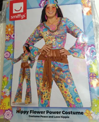Disfraz Hippie Flower Power Mujer Talla Única