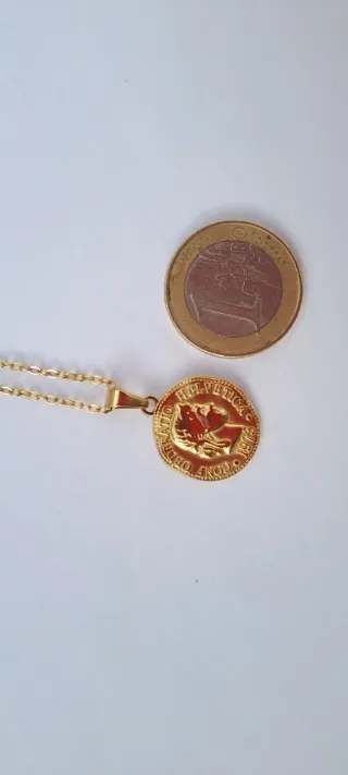 Conjunto Cadena y Colgante Moneda  1973