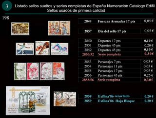 Sellos Año 1986 completo y sueltos Usados España