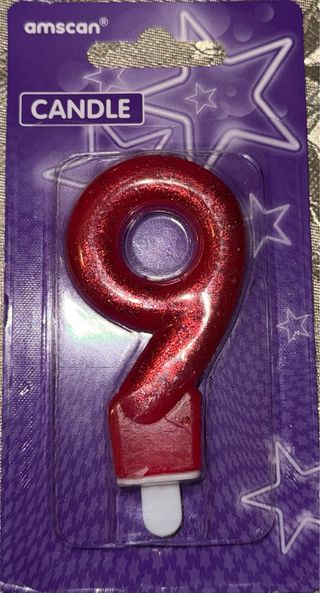 Candela Numero 9 Rossa Amscan