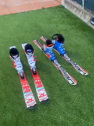 Esquís y botas de esquí Rossignol y Elan