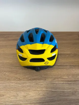 Casco da bici blu/giallo
