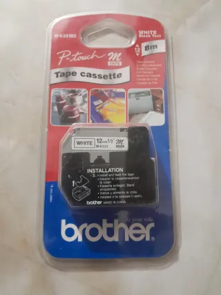 Dos Cintas Brother MK231BZ P-Touch M 8m NUEVAS