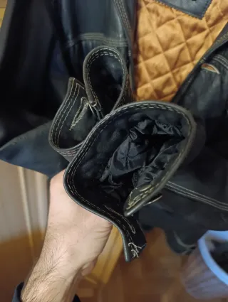 Cazadora Cuero Vaquera Vintage Talla L