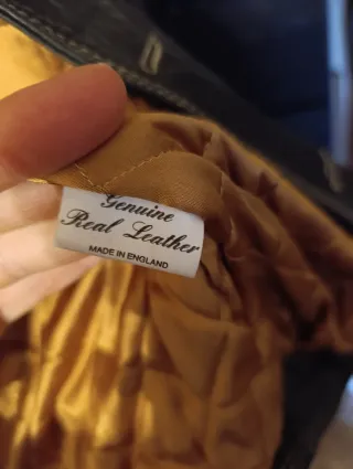 Cazadora Cuero Vaquera Vintage Talla L