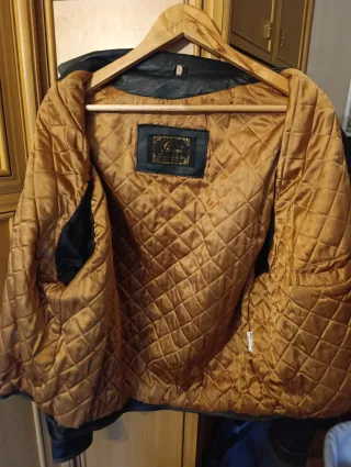 Cazadora Cuero Vaquera Vintage Talla L