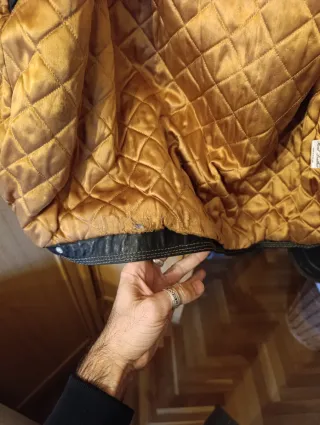 Cazadora Cuero Vaquera Vintage Talla L