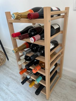 Botellero madera apilable 18 botellas