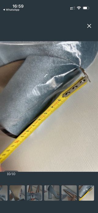 Zapatos de tacon Coosy azul claro con lazos