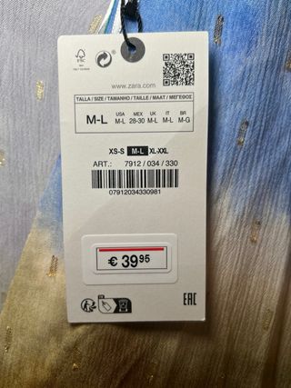 Vestido Zara multicolor con brillos Talla XS