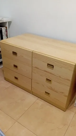 2 Cajoneras de Melamina Beige