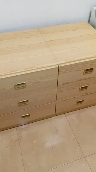 2 Cajoneras de Melamina Beige