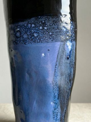 Vaso ceramica artigianale nero blu