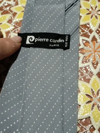 Cravatta Pierre Cardin grigia a pois