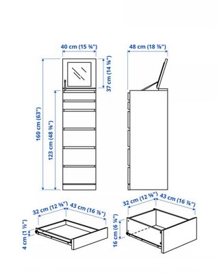 Cómoda 6 cajones IKEA MALM Roble