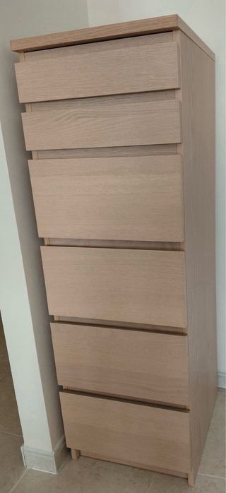 Cómoda 6 cajones IKEA MALM Roble