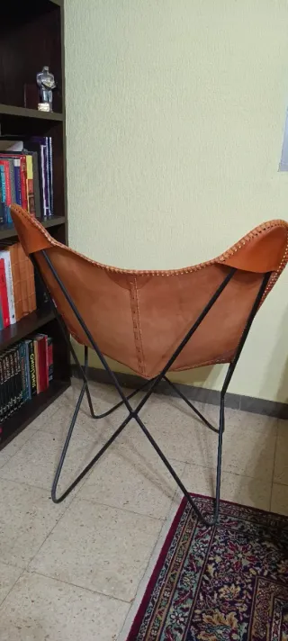 Silla Mariposa Cuero Marrón