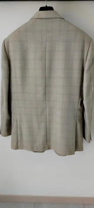 Giacca uomo a quadri beige/grigio