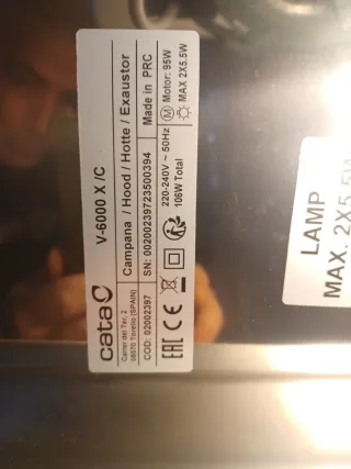 Campana extractora Cata